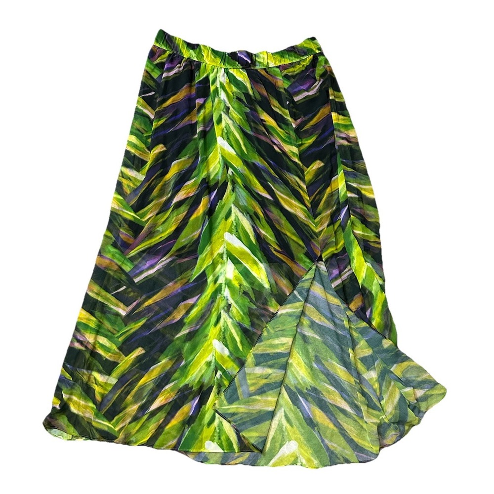 LANE BRYANT‎ Y2K Green Forest Fairy Semi Sheer Maxi Skirt Pull On 18/20 *NEW*